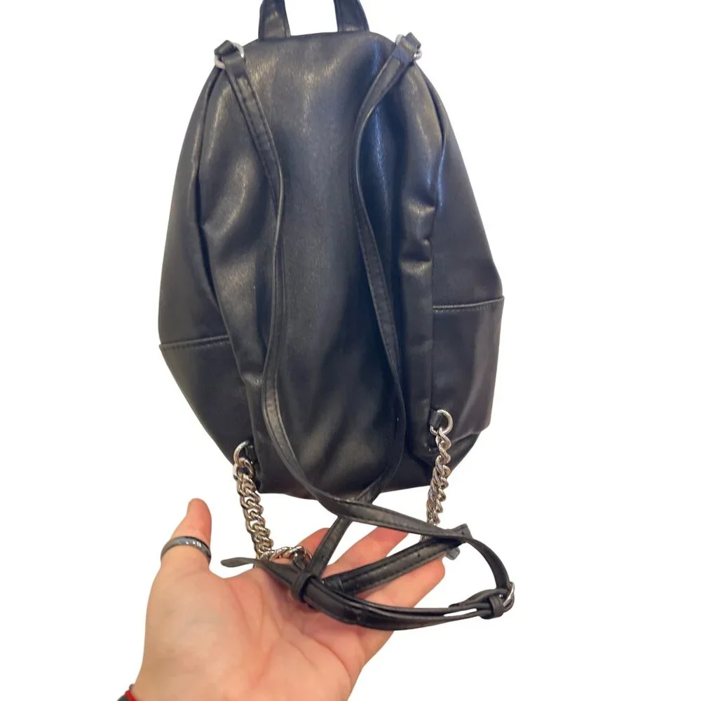 Victoria's Secret Small City Studded Backpack Silver Studs Decorative Chain S - Picture 13 of 15